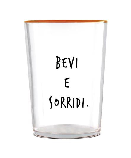 Bicchiere in vetro con scritta spiritosa