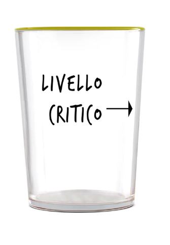 Bicchiere in vetro con scritta spiritosa