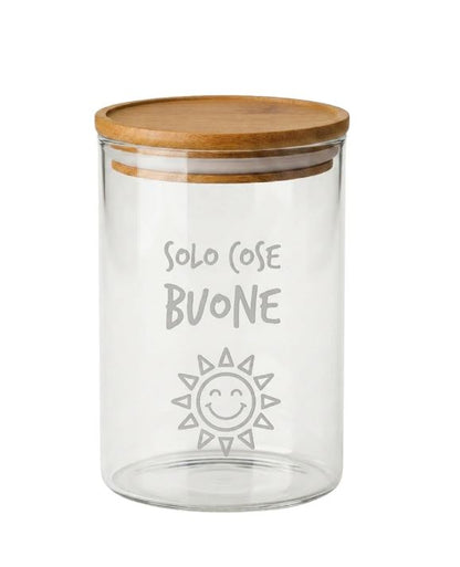 Barattolo in vetro con scritta spiritosa