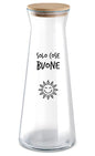 Caraffa in vetro con scritta spiritosa